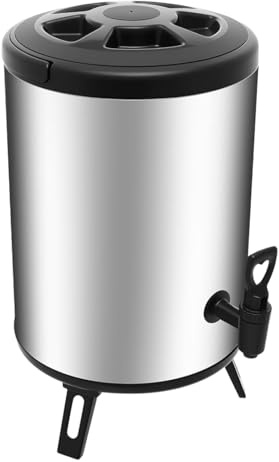 8L Insulated Beverage Dispenser with Tap Cold & Hot Water and Drink Bottles Thermos Cooler Barrel Flask Cans Barrel Vacuum Dispenser Bottle for Jug Coffee Pot Tea