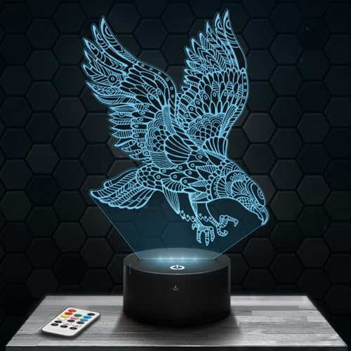 Nachttischlampe Adler Mandala deko Tier Vogel. Geschenkidee Mann Frau objekt Adler Mandala Nachtlicht Erwachsene deko Zimmer. Weihnachten