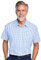 Chums Men's Comfort Fit Short Sleeve Check Shirt Yarn Dyed Fabric & Square Cut Hem Blue XXL