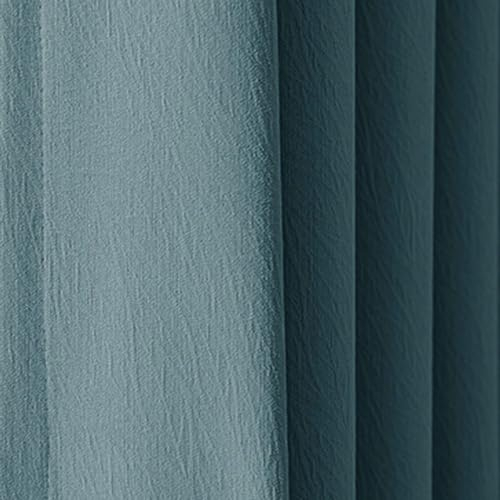 Musihy Scheibengardinen Modern, 132 x 138 cm Dunkelgrün Thermoisolierte Fenstervorhänge mit Ösen für Schlafzimmer