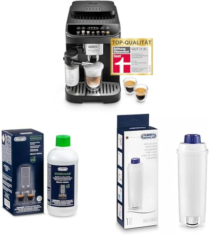 De'Longhi Magnifica Evo ECAM 292.81.B Kaffeevollautomat mit LatteCrema Milchsystem + Original EcoDecalk DLSC 500 Entkalker Wasserfilter DLSC002
