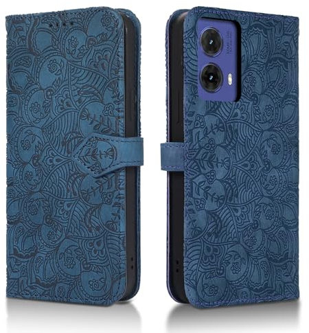 Succtopy Funda para Motorola Moto G85 5G PU Cuero Flip Carcasa Fundas Móvil de Tapa Libro con Cierre Magnético para Motorola Moto G85 5G Flip Wallet Cover Case con Motorola Moto G85 5G Azul