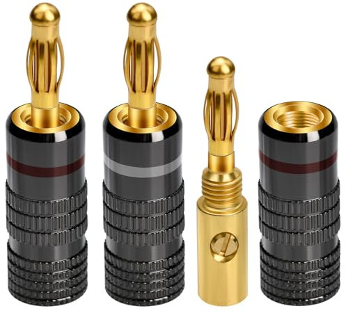 ECHOBUY 14 Stück Bananenstecker 24k Vergoldet Banana Steckverbinder Schraubbar für Lautsprecherkabel HiFi Receiver, HiFi-Boxen, Verstärker/Endstufen, Receiver/Stereoanlagen