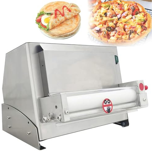 GTANND Elektrische Pizzateig-Ausrollmaschine, 110 V-220 V Tisch-Pizzateig-Presse, tragbare kommerzielle Pizzateig-Krustenpresse, zum Herstellen dünner Scheiben, Pizza,40cm