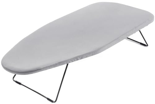 OurHouse Tabletop Ironing Board – Portable Space-Saving Design with Non-Slip Feet, Mesh Top, 100% Cotton Cover with 8mm Foam Pad and Convenient Hanging Hook – Ideal for Travelling and Small Homes
