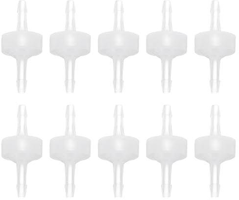 sourcing map 5 Pcs Non Return Check Valves, 1/8 (3mm) Dia One Way Inline Hose Connector PP Plastic Hose Barb for Gas Liquid Air Water Tank Pump