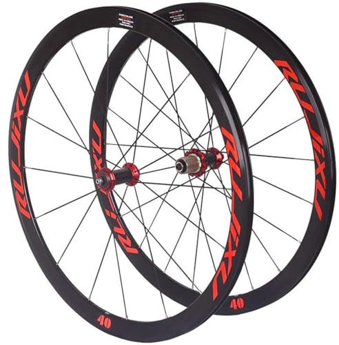 Rennrad-Räder 700C 40 mm Felge V-Bremse Drahtreifen-Radsatz Schnellspanner Straight Pull Carbon-Nabe Passend für 8 9 10 11-Gang-Kassette