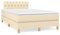 OHOOWOO Boxspringbett mit Matratze Creme 120x190 cm Stoff,Komfortables Boxspringbett mit Taschenfederkernmatratze für erholsamen Schlaf