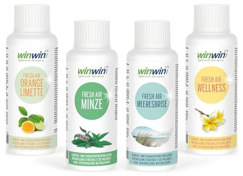 winwin clean Systemische Reinigung - 4 x FRESH AIR 100ML I Minze I Meeresbrise I Wellness I Orange-Limette