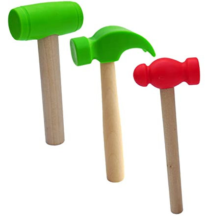 SHOWERORO 3 Pezzi Giocattolo Martello Lucidato Sicuro Bambini Dimensioni Perfette Afferrare Giocare Martelletto Giocattoli Martellanti per Bambini Che Battono