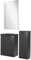 FACKELMANN Luna Gäste-WC Set 4-teilig – Badezimmer-Set mit Waschbeckenunterschrank, Glas-Waschbecken, Midischrank & LED-Spiegel – Anthrazit Hochglanz, 45 cm, Made in Germany
