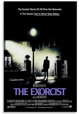 ZCHLATGDE The Exorcist Movie Poster Poster Dekorative Malerei Leinwand Wandkunst Wohnzimmer Poster Schlafzimmer Malerei,Wandkunst Bilddruck Moderne Familienzimmer Dekor 24x36inch(60x90cm)