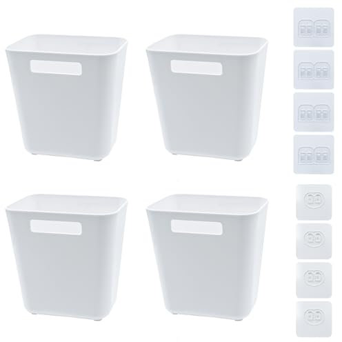Parastar 4 PCS Self-Adhesive Wall Mounted Storage Box,Kitchen Cabinet Door Storage Boxes,Wall Mounted Storage Box,No Drilling Hanging Storage Containers for Bathroom Kitchen Office Bedroom Room