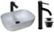 GTM Design Aufsatzwaschbecken Matt Set mit Waschtischbatterie und Stopfen - Aufsatzwaschbecken Oval für Badezimmer - Modern Waschbecken ohne Hahnloch - Waschbecken mit Armature - Modell 5