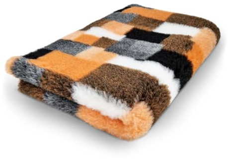 Generisch Veterinary Bed/Vet Bed/Drybed I Patchwork Orange - Grau - Weiß I Verschiedene Größen (50 x 75 cm)