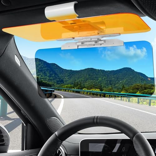 Car Sun Visor, 2 in 1 Car Visor Extender for Day and Night Anti-Glare Anti Dazzle and Anti UV HD Automobile Windshield Visor