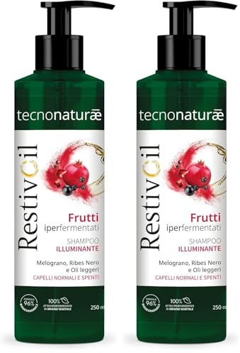 RestivOil Tecnonaturae Shampoo Illuminante Capelli Normali Frutti Iperfermentati Oli Leggeri Biodegradabile 250ml (Confezione da 2)