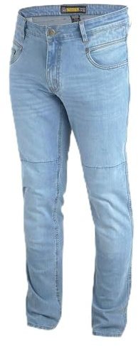 Moore Pantalón de Moto Speed Celeste – Vaquero Slim Fit, Protecciones CE Nivel 2, Tejido Denim Reforzado, Certificación EN 17092-4:2020 A