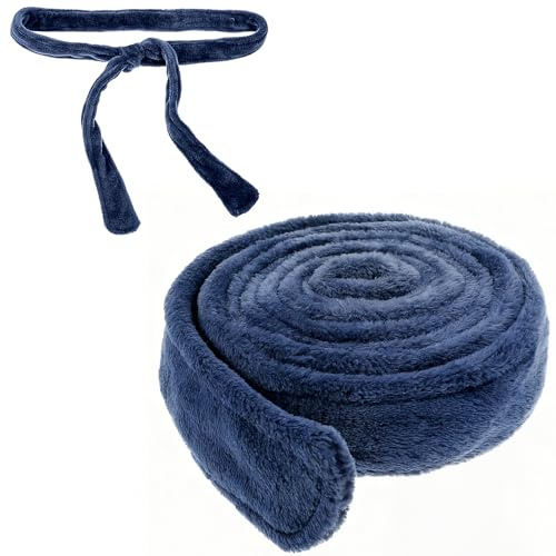 CIATBYYJ Robe Belt Replacement, Soft Flannel Robe Tie Replacement for Waistband Pajamas Bathrobe Tie Waist Belt Hotel Spa Robes (63-67 Inch, Navy Blue)