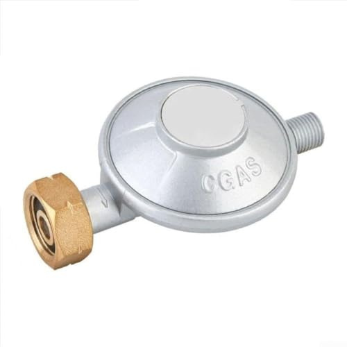 Regolatore di Pressione per bombole del Gas 30 mbar con Attacco G1/4-LH | compatibile con parti di ricambio per griglia valvola sicurezza, robusto. Per barbecue.