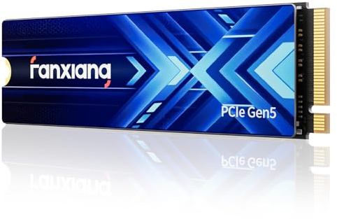 fanxiang S910 SSD 1To M.2 2280 PCIe Gen5 x4 NVMe 2.0, jusqu'à 14000 Mo/s | Jusqu'à 7500 Mo/s en écriture, 3D TLC NAND, compatible Windows/Linux, jeux et création