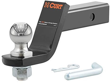 CURT 45056 - Soporte de Enganche de Remolque con Bola y Pin de 2 Pulgadas, se Adapta a Receptor de 2 Pulgadas, 7 Libras, caída de 4 Pulgadas