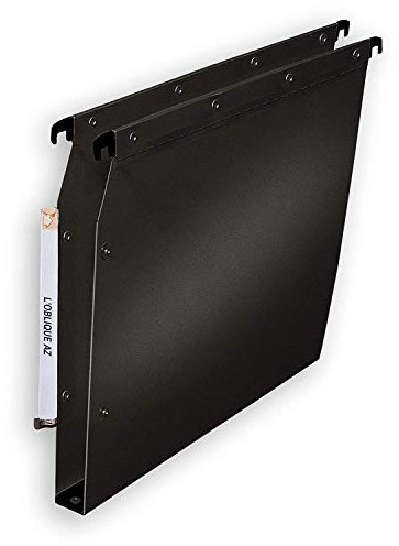 Elba Ultimate PP Lot de 10 Dossiers Suspendus en Polypro Opaque pour Armoire Fond 30mm Noir