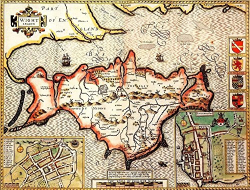 Isle of Wight Historical Map 1000 Piece Jigsaw Puzzle (1610). Free print!
