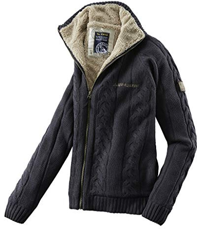 Wildwasser Berber Strickjacke mit Warmfutter, Farbe anthrazit, Gr.M
