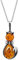Kiara Jewellery 925 Sterling Katzen Anhänger Halskette eingefasst mit Cognac Braun Bernstein auf 45,7 cm langen Sterlingsilber Kette.