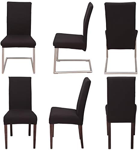 Staboos Stuhlhussen 6er Set - Hochwertige und elastische Stuhlhussen für Swingstühle - Pflegeleichte Stuhlbezüge & Hussen für Stühle - Perfekter Stuhlbezug 6er Set - ÖKO TEX Zertifiziert - Schwarz