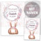 OLGS U-Heft-Hülle inkl. Impfpass Hülle 3-teiliges Set Cute Bunny Hase | Untersuchungsheft- & Impfpasshülle schöne Geschenkidee personalisierbar mit Namen (Uhefthüllen personalisiert, Vega)