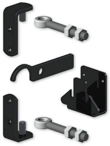 Gatemate Wrought Iron Gate Hinges Fixing Kit Galvanised and Powder Coated Black Fixings