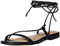 The Drop Samantha Sandales Plates pour Femme, avec Brides et Lacets, Similicuir, Noir, Pointure 39
