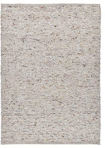 Handwebteppich Alm Glück | beidseitig verwendbar | nachhaltige, ungefärbte Schurwolle | 70 x 130 cm | beige/sand | THEKO die markenteppiche