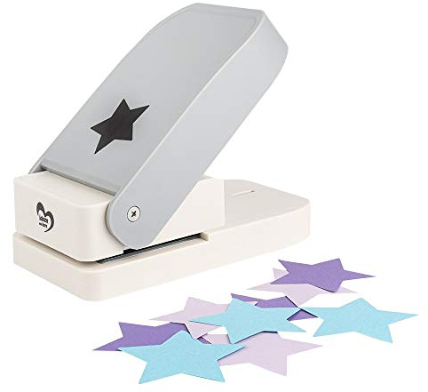 Ideen mit Herz Jumbo-Stanzer | Stern | Motivstanzer | Motivlocher für Papier | Kreiere z.B. Grußkarten oder Geschenkanhänger zur Weihnachtszeit | Ausstanzung: Ø 6,3 cm