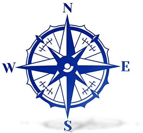 Erreinge Autocollant Prespaced bleu 20cm - Compass Rose Dei Venti Bateau Sea - décalque de vinyle autocollant Decal mural pour ordinateur portable Auto Moto Casque Camper
