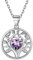 Tree of Life Birthstone Necklace for February Women Teens 925 Sterling Silver Simulated Amethyst Birth Gemstone Jewelry