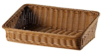 BESTonZON Geflochtener Aufbewahrungskorb Eckig Aufbewahrungskiste Lebensmittel Servierkorb Obstkorb Brotkorb 40x30x12cm Gewebter Regalkorb Desktop Organizer Multifunktional Aufbewahrung