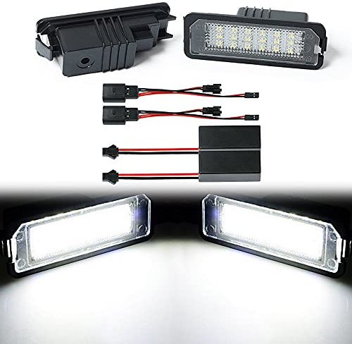 Aghami plate light 2Pc Error Free 18SMD LED Number License Plate Lights Lamps For Seat Leon 2 3 Exeo 3R Toledo 4 Altea 5P Ibiza 4 5 Skoda Superb 3T led license plate