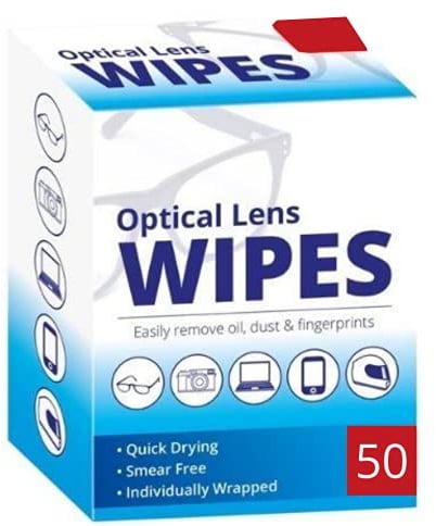 FabFinds Optical Lens Wipes Individually Wrapped Quick Drying Formula and Smear Free (100)