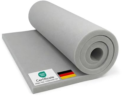 FORTIS POLSTER Schaumstoff RG25/44 140 x 200cm, 5cm - Weiche Schaumstoffplatte - Schaumstoffmatte zum Sitzen, Liegen oder als Campingmatratze - Matratzen-Auflage - PU-Schaumstoff - Polsterschaum