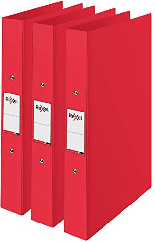 Rexel Choices 2115730 Ringbuch A4, Rücken 25 mm, 190 Blatt Kapazität, Aktenordner, Dokumentenorganisation, Rot, 3 Stück