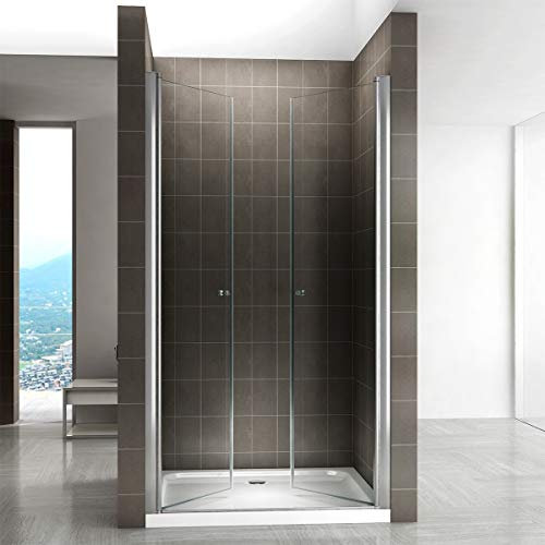 GINA Porte de douche H. 180 cm largeur réglable 96 à 100 cm verre transparent