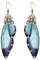 Clearine Schmetterling Ohrringe Flügel Tropfen Kristall Libelle Insekten Haken Ohrhänger für Damen Blau Topaz Antik Gold-Tone
