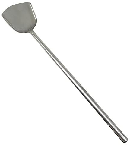 MNSSRN Stainless Steel Extended Handle, Iron Spatula Kitchen Cooking Shovel, Extended Handle Stainless Steel Spatula Hotel Canteen Stir-Frying Spoon,L：100cm,W：15cm