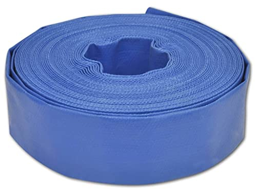 vidaXL Flachschlauch Bewässerungsschlauch Wasserschlauch Industrieschlauch Abwasserschlauch Gartenschlauch mit Schlauchschelle 100 m 1.5 PVC