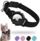 Airtag Katzenhalsband, Integriertes Apple Air Tag Katzen Halsbänder, Weiches GPS mit Airtag Halterung und Glocke Leichtes Tracker Halsband, Mädchen/Jungen Katze (Schwarz)