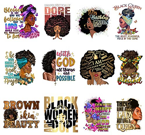 Iron On Trasnfer Patches Heat Press Decals for T-Shirts Backpack Mask Hat 12pcs Small Size Heat Transfers Sticker