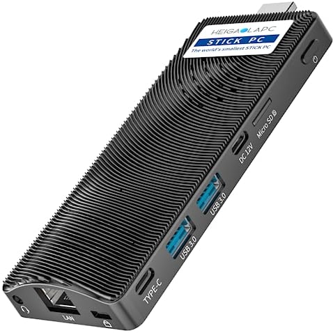 HEIGAOLAPC PC Stick Win 11 Pro,Celeron J4125 8GB DDR4 RAM 128GB eMMC Fanless Mini Computer,Dual WiFi 5.0/BT5.2/4K 60Hz/USB PD3.0 Business Office Industrial IOT Media Home Micro PC